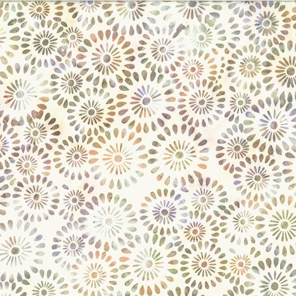 Bali Handpaints fabric: Flower Burst, Sand Dollar