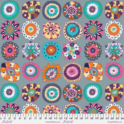 Kaffe Fassett Fabric Carpet Cookies Grey (per 1/4 metre)