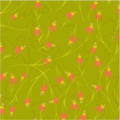 Alison Glass Fabric Coneflowers  Green (per 1/4 metre)