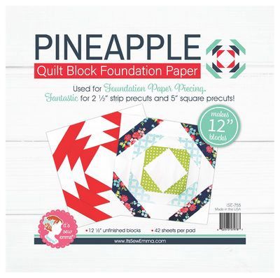 Foundation Piecing Papers: 12 inch Pineapple Quilt Block