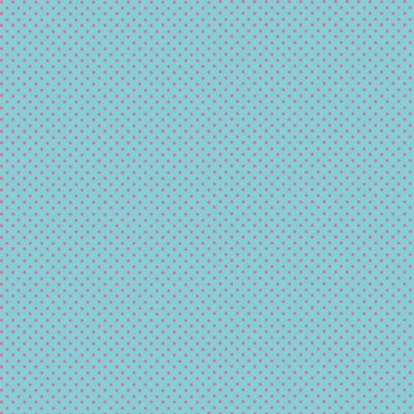 Makower Small Spots Fabric: Pink Spots Teal (per 1/4 metre)