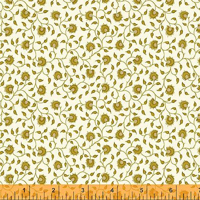 Eliza fabric: Floral Vine Gold/Linen (per 1/4 metre)