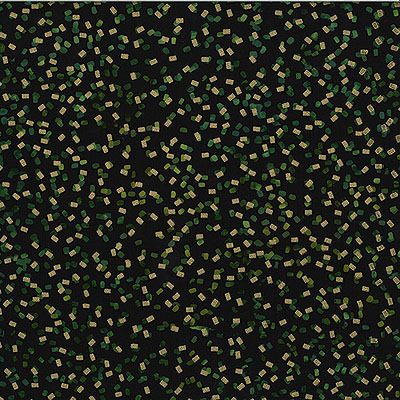 Hoffman Bali Handpaints Metallic Batik Fabric: Confetti Deep Emerald/Gold (per 1/4 metre)