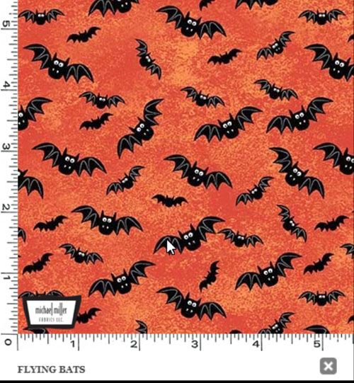 Haunted House fabric: Flying Bats