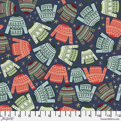 Christmas Squad fabric: Winter Warmth Navy (per 1/4 metre)