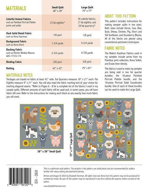 Elizabeth Hartman Patterns: Fab Farm