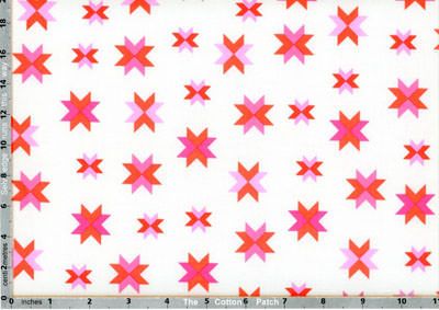 Daisy Chain: Quilt Block Coral (per 1/4 metre)