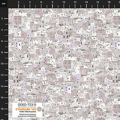 Quilters Coordinates fabric: Rooftops Cloud (per 1/4 metre)