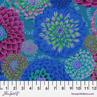 Kaffe Fassett Collective: Flora Blue (per 1/4 metre)