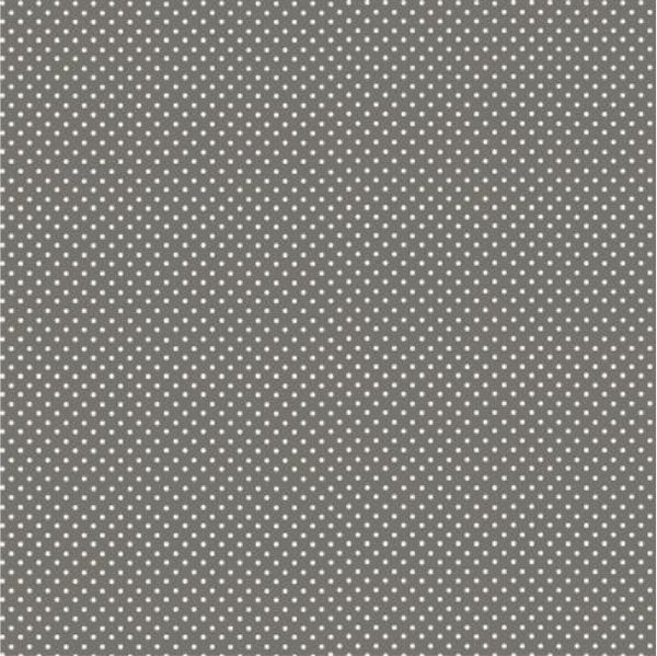 Makower Small Spots Fabric: White Spots Grey (per 1/4 metre)