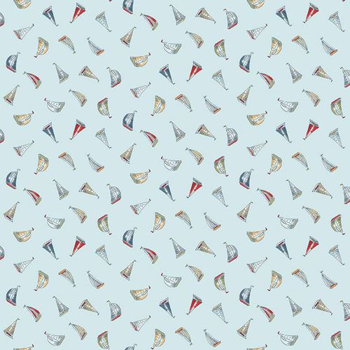 High Tide Fabric: Sail Away, Light Blue