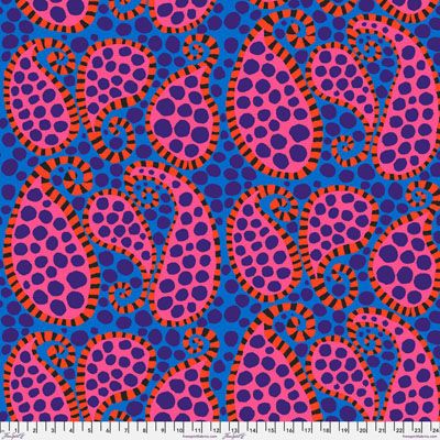 Brandon Mably Fabric Paisley Dot Blue (per 1/4 metre)