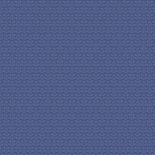 Midnight Meadow fabric: Flower Bud, Blue