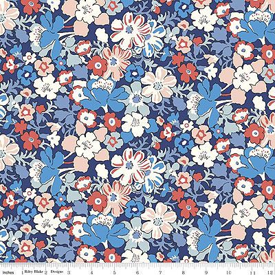 Liberty Carnaby Collection Fabric: Westbourne Posy Blue (per 1/4 metre)