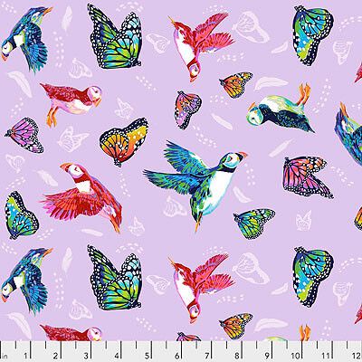 Migration Fabric: Friends in Flight Lavender (per 1/4 metre)