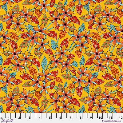 Tropicalism Fabric: Small Caribes Yellow (per 1/4 metre)