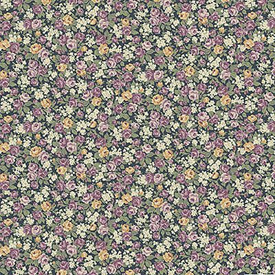 Quilt Gate Florals: Packed Florals Navy (per 1/4 metre)