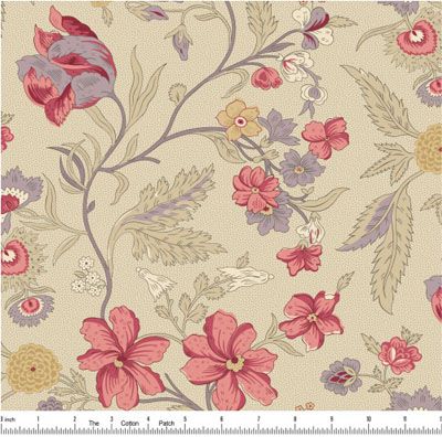 Wildflower Cottage fabric: Multi Floral, Cream