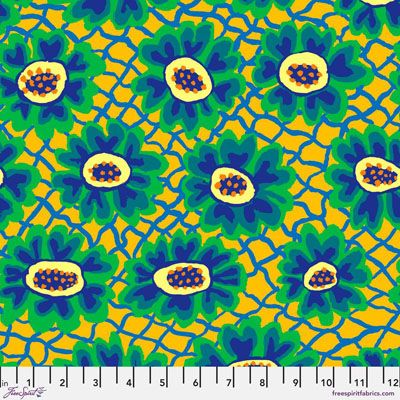 Kaffe Fassett Collective: Flower Net Citrus (per 1/4 metre)