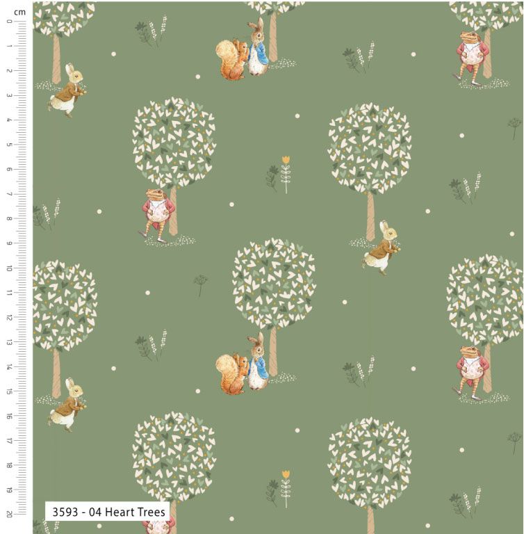 Peter Rabbit Fabric: Heart Trees