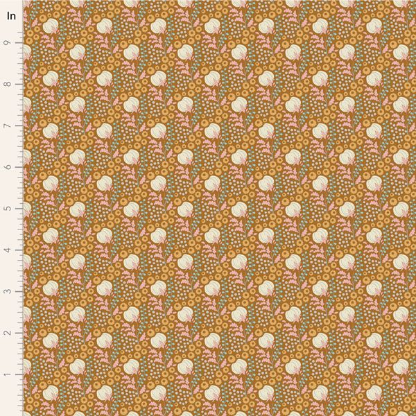 Tilda Sanctuary fabric: Rhubarb and Caramel, Cottonfield Ochre