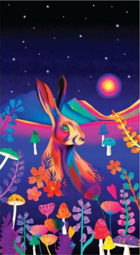 The Psychedelic Woodland Collection: Mystical Hare 36" panel