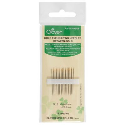 Clover Gold Eye Quilting Needles Size 8