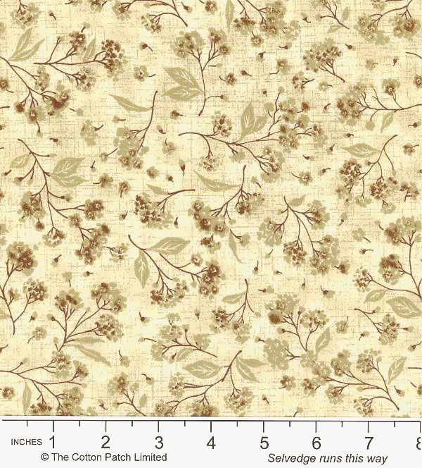 Classic Florals Fabric: Small Spray on Antique (per 1/4 metre)