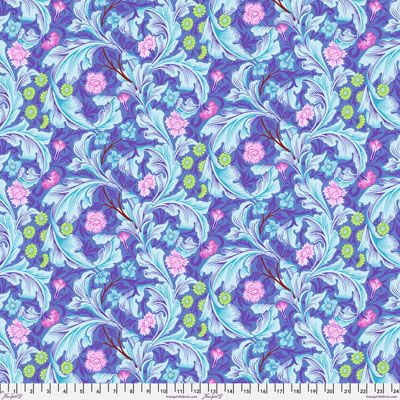 Kaffe Fassett x Morris & Co 108" Quilt Backs: Leicester Cobalt  (per 1/4 metre)