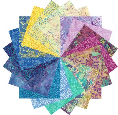 Batik Fabric Pot Luck 10" Patchwork Palette