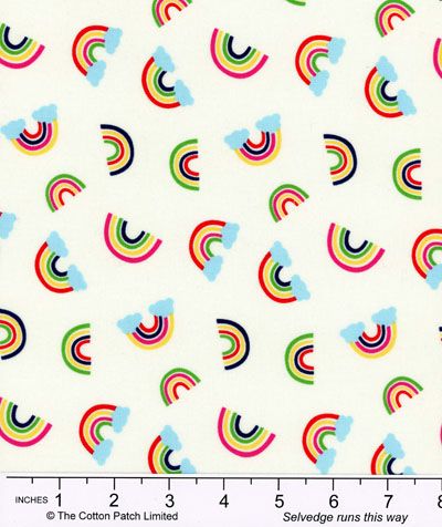 Just for Kids fabric: Rainbow Toss Cloud (per 1/4 metre)