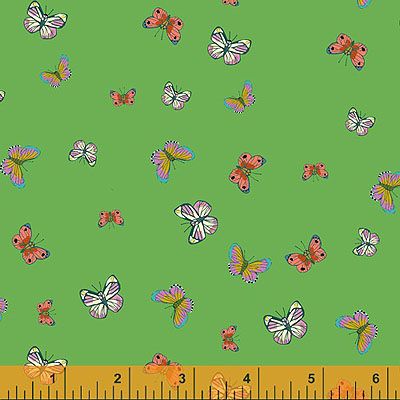 Posy Fabric: Butterfly Green (per 1/4 metre)