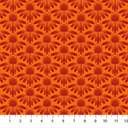 Indelible fabric: Echinacea, Cheery Orange