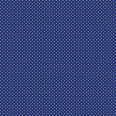 Makower Small Spots Fabric: White Spots Navy (per 1/4 metre)