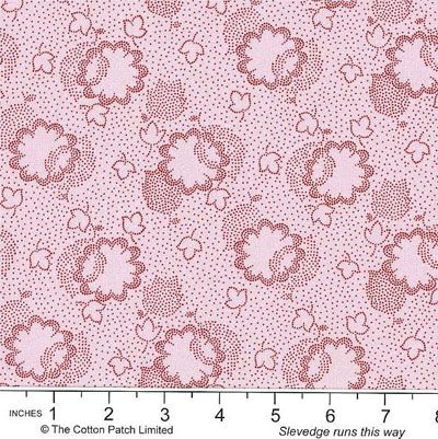 Dutch Heritage fabric: Two Tone Floral Leaf Orchid (per 1/4 metre)