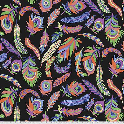 Kaffe Fassett Collective: Tickle My Fancy Black (per 1/4 metre)