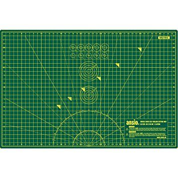 A3 Double Sided Rotary Cutting Mat Green/Green