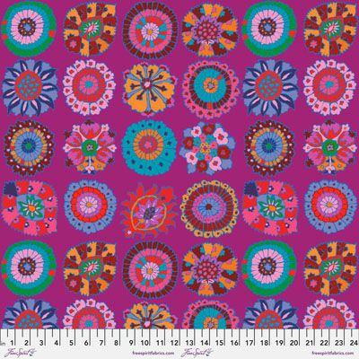 Kaffe Fassett Fabric Carpet Cookies Magenta (per 1/4 metre)