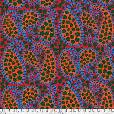 Brandon Mably Fabric Paisley Dot Red (per 1/4 metre)