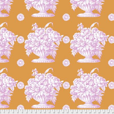 Kaffe Fassett Fabric Stone Flower Orange Panel