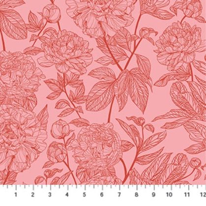 Indelible fabric: Peony, Vintage