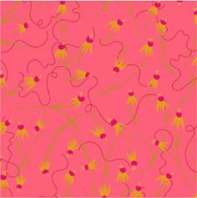 Alison Glass Fabric Coneflowers  Pink (per 1/4 metre)