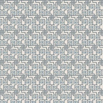 Nouveau fabric: Flower Maze, Cream