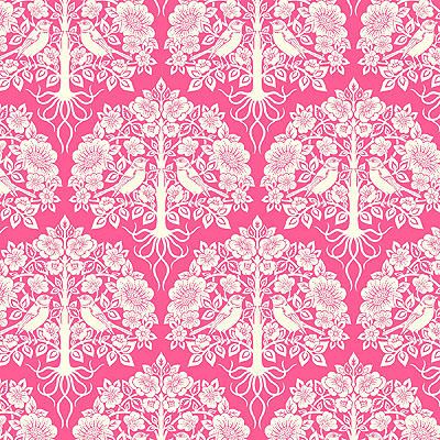 True Kisses fabric: Aflutter Pink (per 1/4 metre)