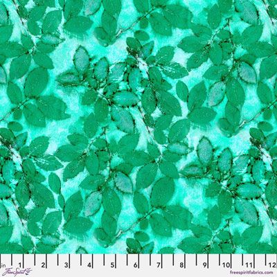 Nature's Contours Fabric: Rose Leaf Green (per 1/4 metre)