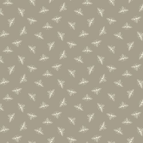 Petite Bees Fabric: Bees, Griege