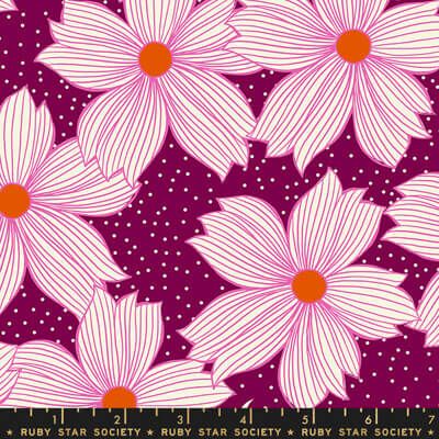 Ruby Star Society Crescent: Floral Night Bloom Purple (per 1/4 metre)