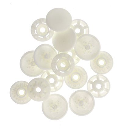 Bohin Finger Snap Buttons 13mm (1/2') White Pack of 8