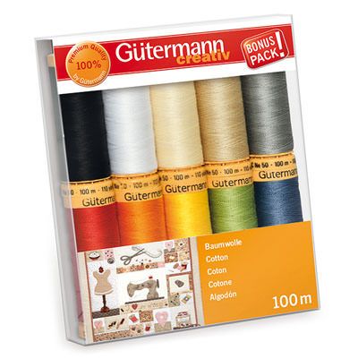 Gutermann Natural Cotton 50 Thread: Pack of 10