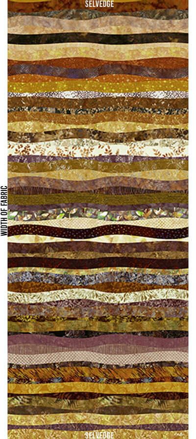 Hoffman Waves Fabric: Hoffman Waves Gold Ochre (per 1/4 metre)